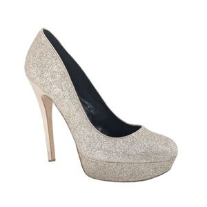 Aldo | Crixia Champagne Gold Glitter Platform Pumps